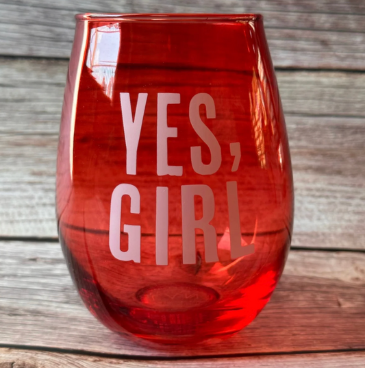 "Yes Girl" Wine Glass Set